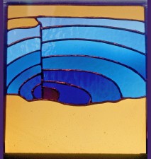 Autonomous stained glass: "Morning Glory Pool", 12" by 12", location unknown