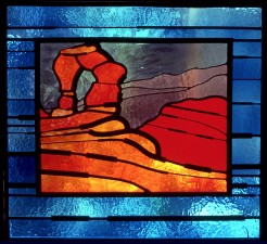 Autonomous stained glass: Archetype I, 2.0' w. by 1.8' w., location unknown.