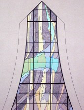 Narthex Window: "Paradisus", Jeff Smith, Architectural Stained Glass, Texas