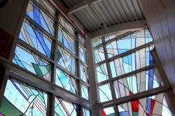 “Fire and Water”: Jeff G.Smith, Architectural Stained Glass, Inc., Fort Davis, Texas