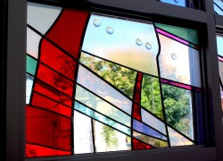 “Fire and Water”: Interior view of opal glass in daylight.