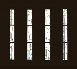 Composite photo of Nave Windows: French and German mouthblown glass.