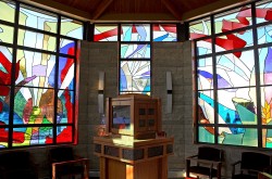 St. Michael Chapel, Ankeny, Iowa: Architectural Stained Glass, Inc., Fort Davis, Texas