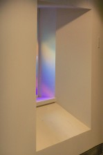 "Coastal Atmospheres": stained glass windows: details of light projecting onto sculptural window.