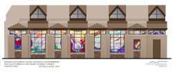 Scale color-rendering: “Unfolded” projection of 8-sided St. Michael Chapel.