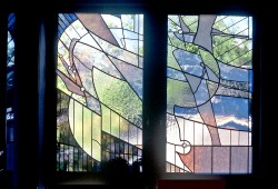 View from Master Bedroom Suite: 2 of 7 stained glass windows.