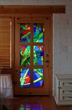 "Hummingbird Garden" Door, Jeff Smith, Architectural Stained Glass, Inc., Texas