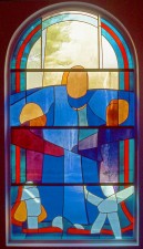 "The Prodigal Son" stained glass window in Reconciliation Chapel.