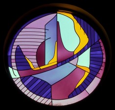 St. Alcuin Montessori School Administrative Offices: Stained Glass: Iris Window