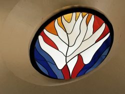 Descending Dove Window Architectural Stained Glass, Inc., Jeff Smith, Texas mouthblown