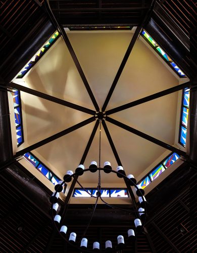 “Crown of Light”: Cupola Windows directly above Altar Table at Nave's center point.