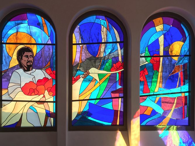 Juan Diego & Winter Roses, North Blessed Mother Chapel Windows.