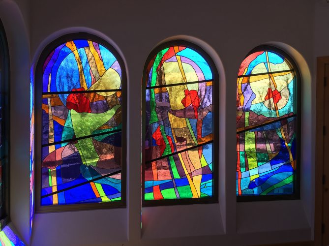 East Blessed Mother Chapel Windows.