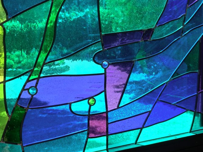 Cool water & fishes in East Reservation Chapel Windows.