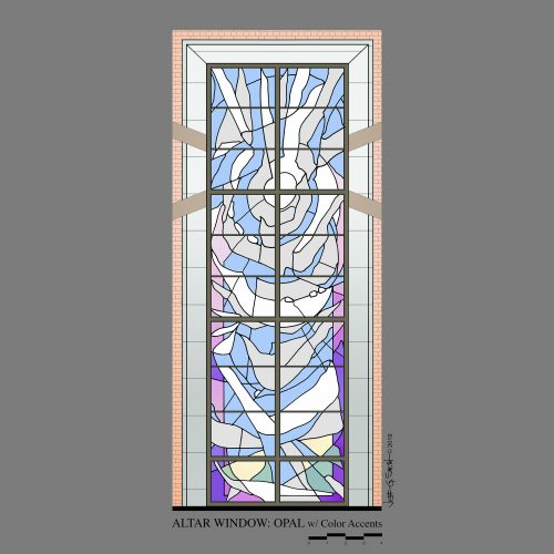 Possible addition of rose & violets from closest Side Windows in the Sanctuary.