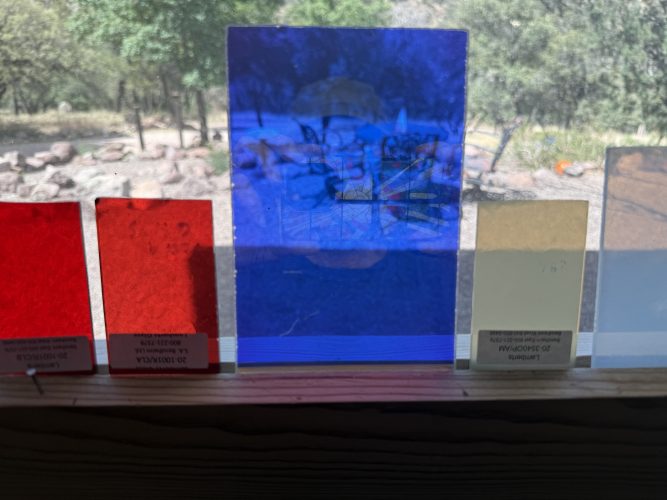 When back-lit, DICHROIC GLASS transmits 