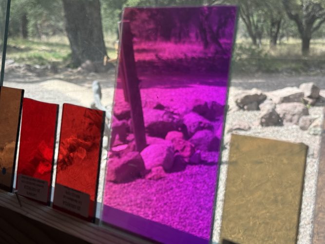 When back-lit, DICHROIC GLASS shifts from 