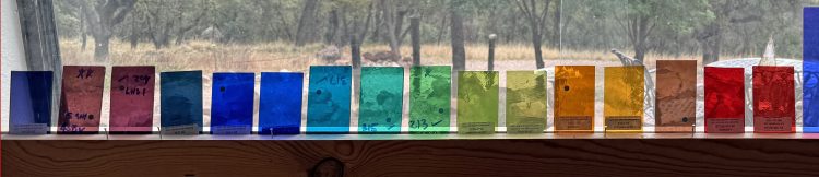 MAIN PALETTE: Primary Transparent Glasses transmit color into the interior during the day (or to the outside at night when interior lighting is